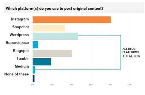 Unique Content wird überwiegend auf Blogs oder Instagram geteilt.